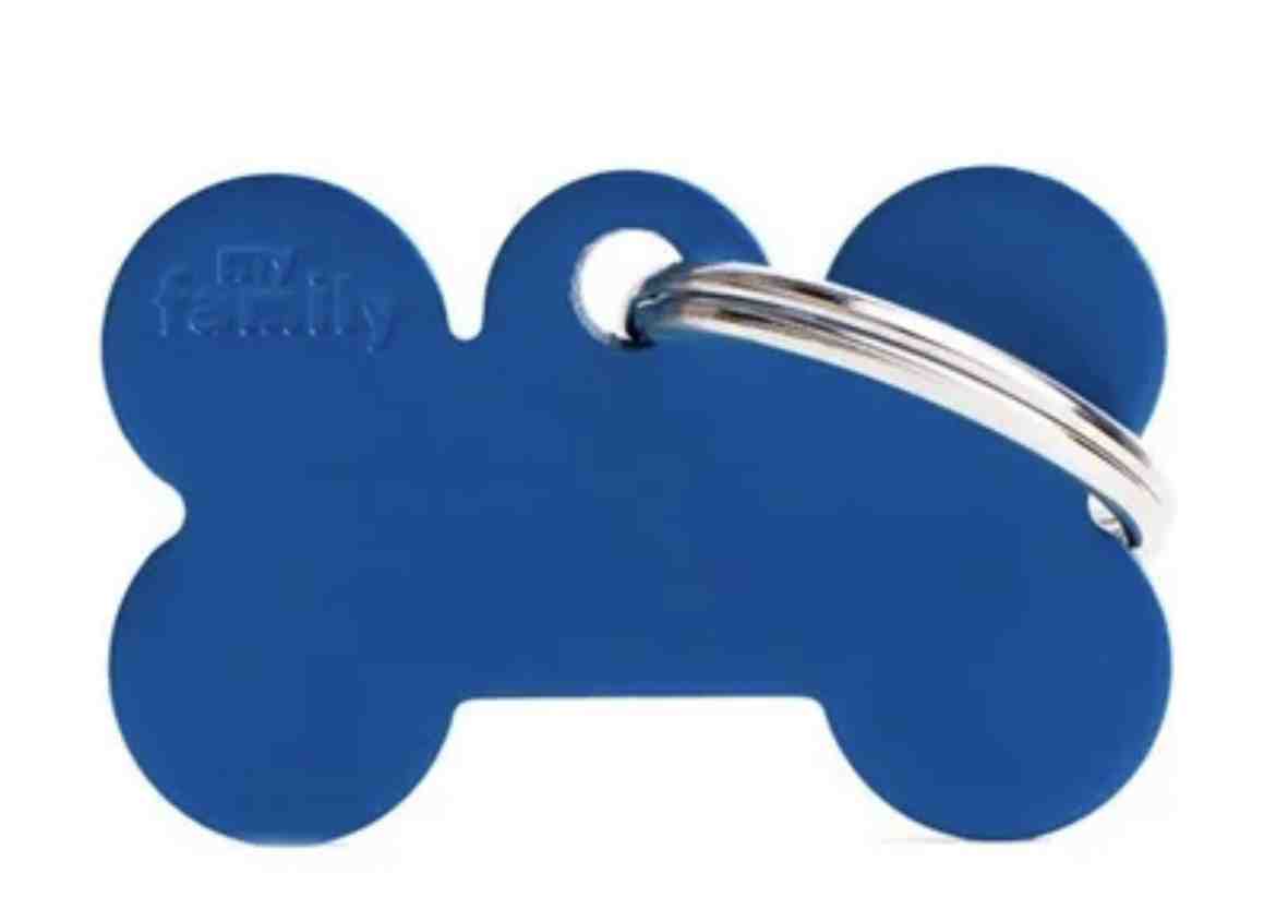 MEDALLA ALUMINIO ( HUESO MEDIUM AZUL)