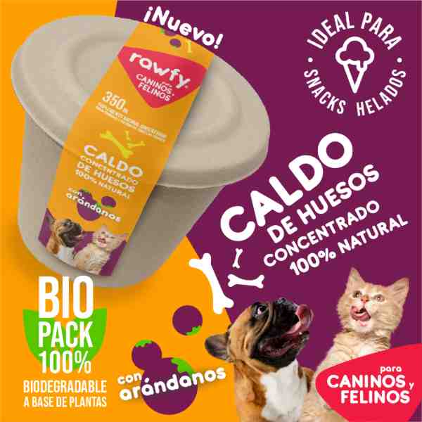 CALDO DE HUESO RAWFY CON ARANDANOS 350ML POTE BIO