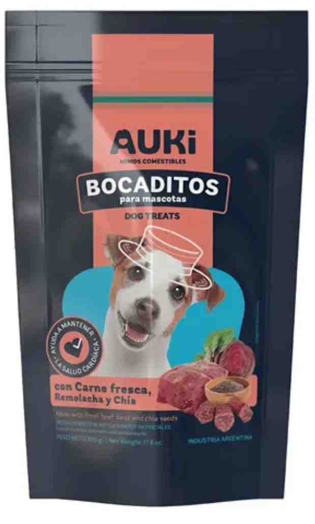 BOCADITOS AUKI CARNE,REMOLACHA Y CHIA X 500g