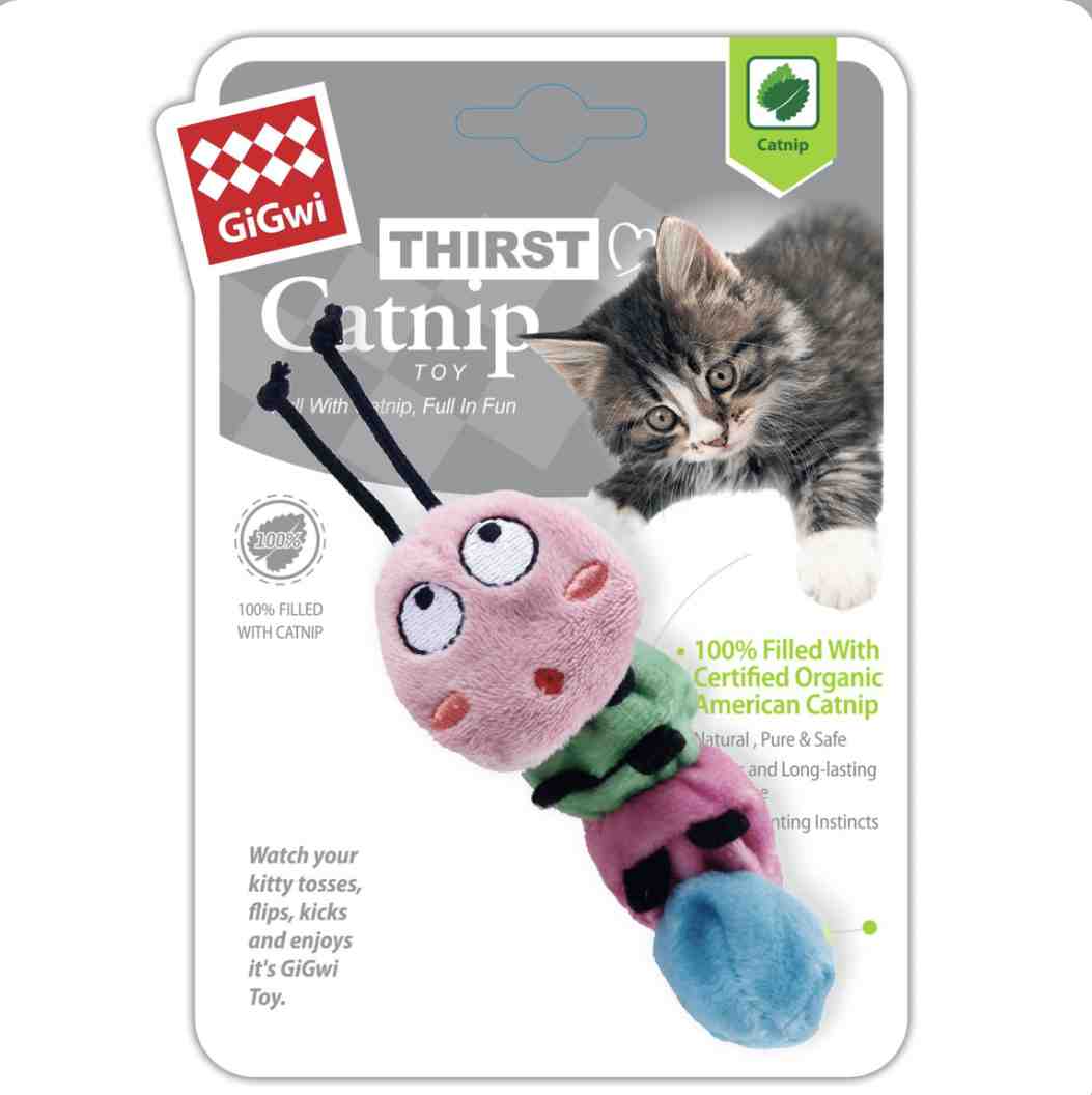 7456 GIGWI THIRSTY CATNIP CATERPILLAR