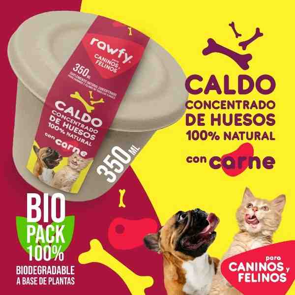 CALDO DE HUESO RAWFY CON CARNE 350ML POTEO BIO