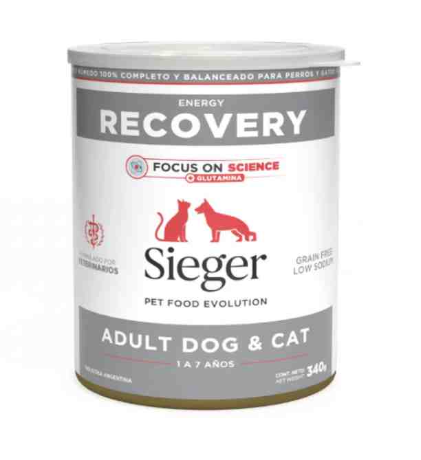 LATA SIEGER RECOVERY X 340 GR P/ PERROS Y GATOS