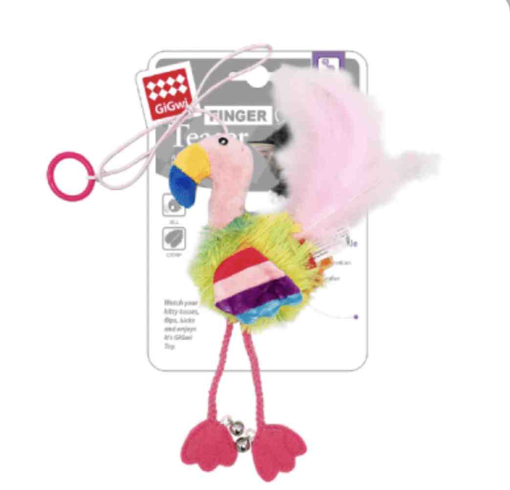 7471 GIGWI FINGER RING  BIRD BLUE & PINK 