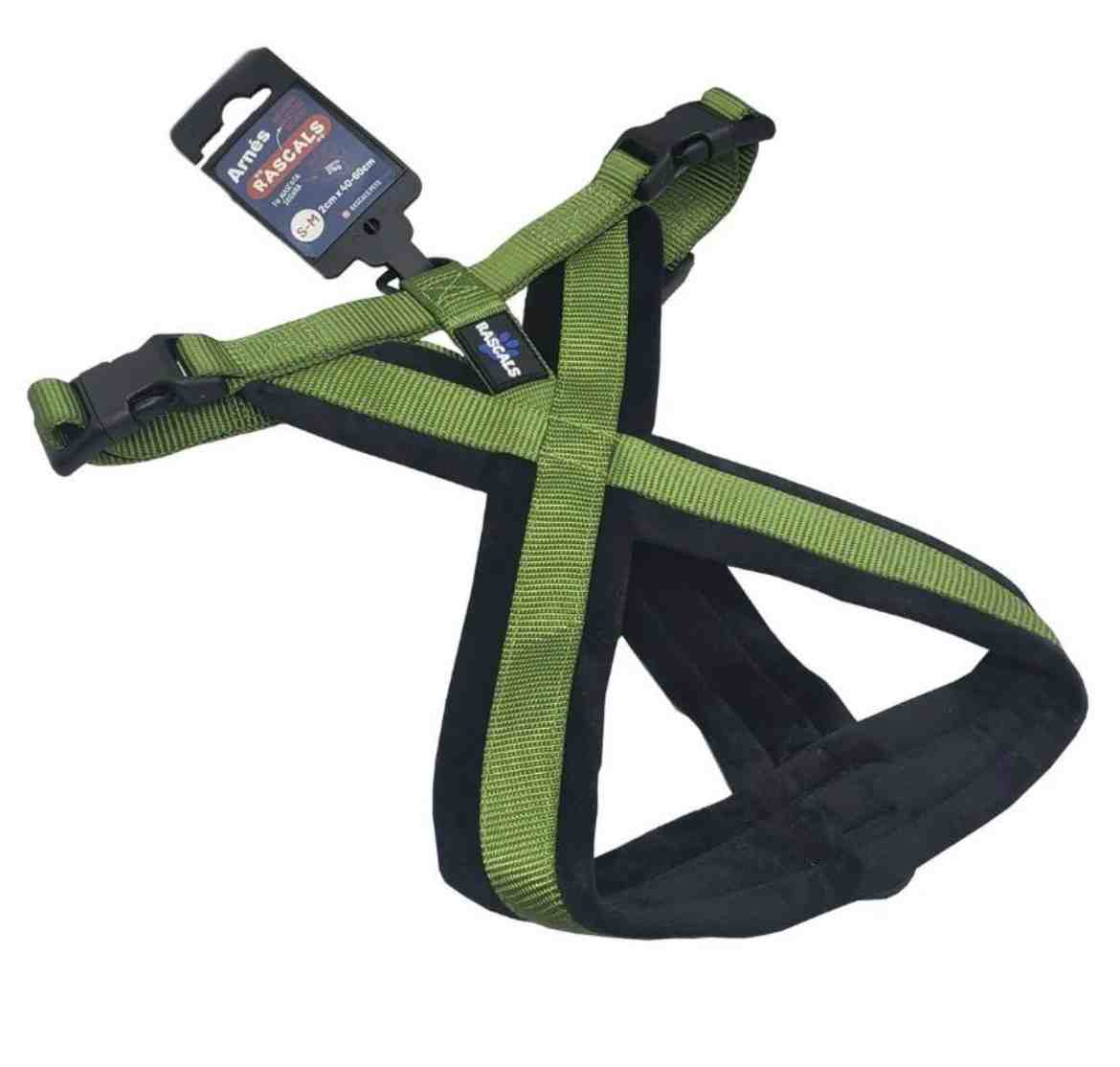 PRE112-XS/S Arnes acolchonado verde xs/s