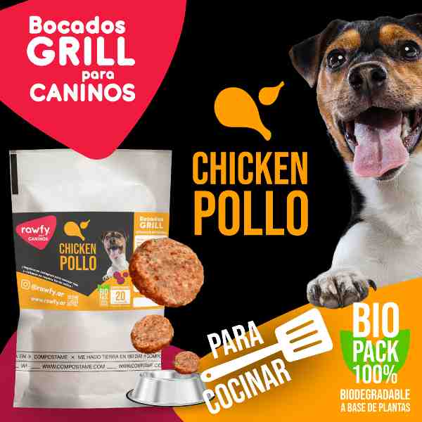 VIANDA PERRO RAWFY GRILL X 20 UNIDADES POLLO