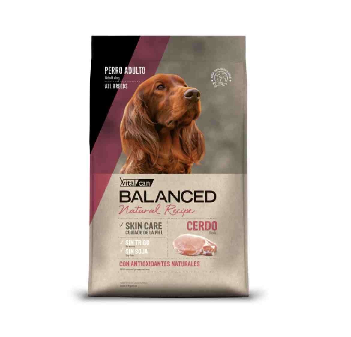 BALANCED PERRO  NATURAL RECIPE CERDO X 3 KG 