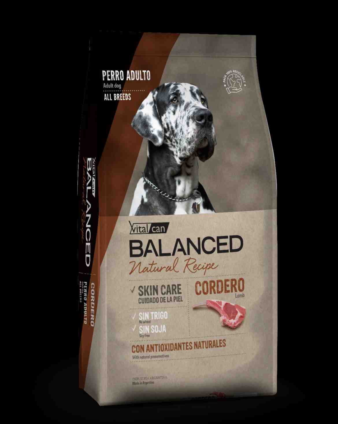 BALANCED PERRO NATURAL RECIPE CORDERO Y ARROZ INTEGRAL X 15 KG