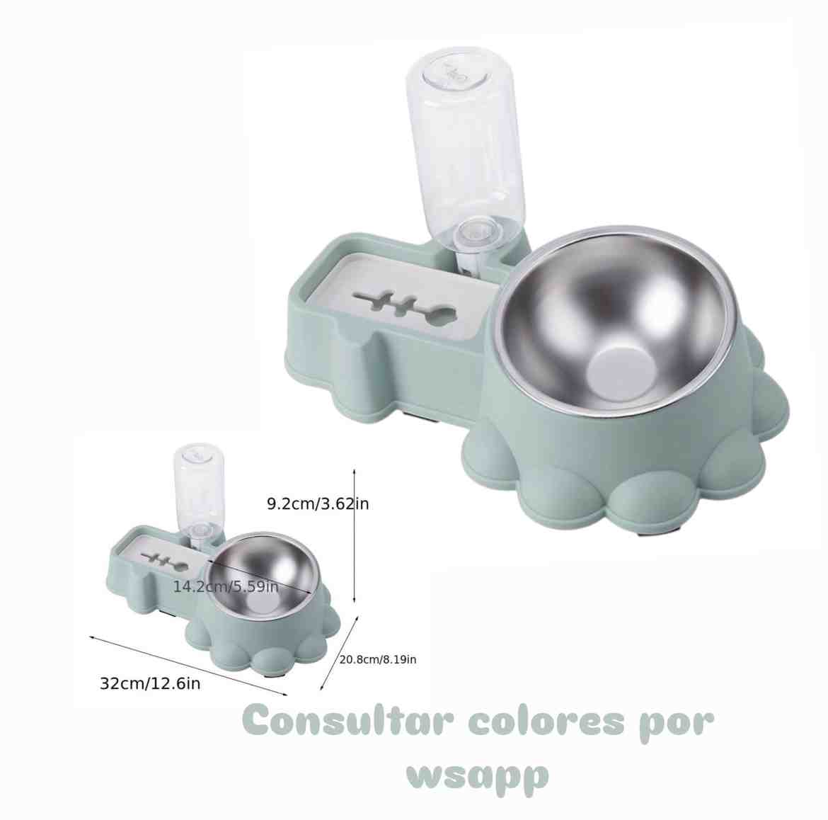 COMEDERO.BEBEDERO HUELLA 2 EN 1 