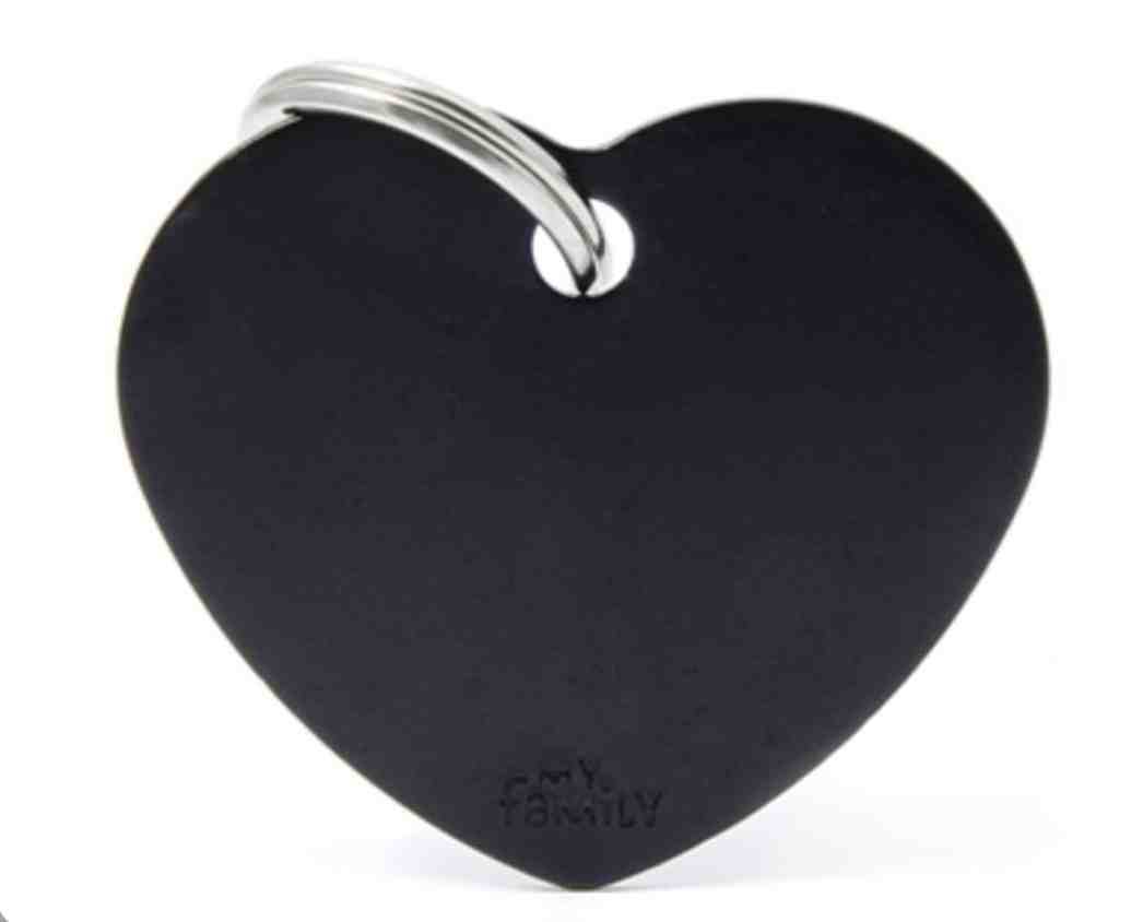 MEDALLA ALUMINIO (CORAZON CHICO NEGRO)
