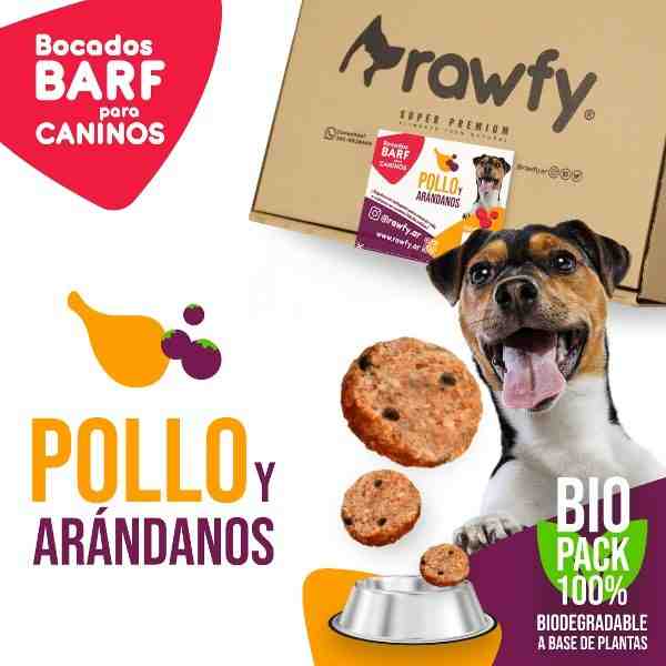 PACK BARF RAWFY 3KG POLLO Y ARANDANOS