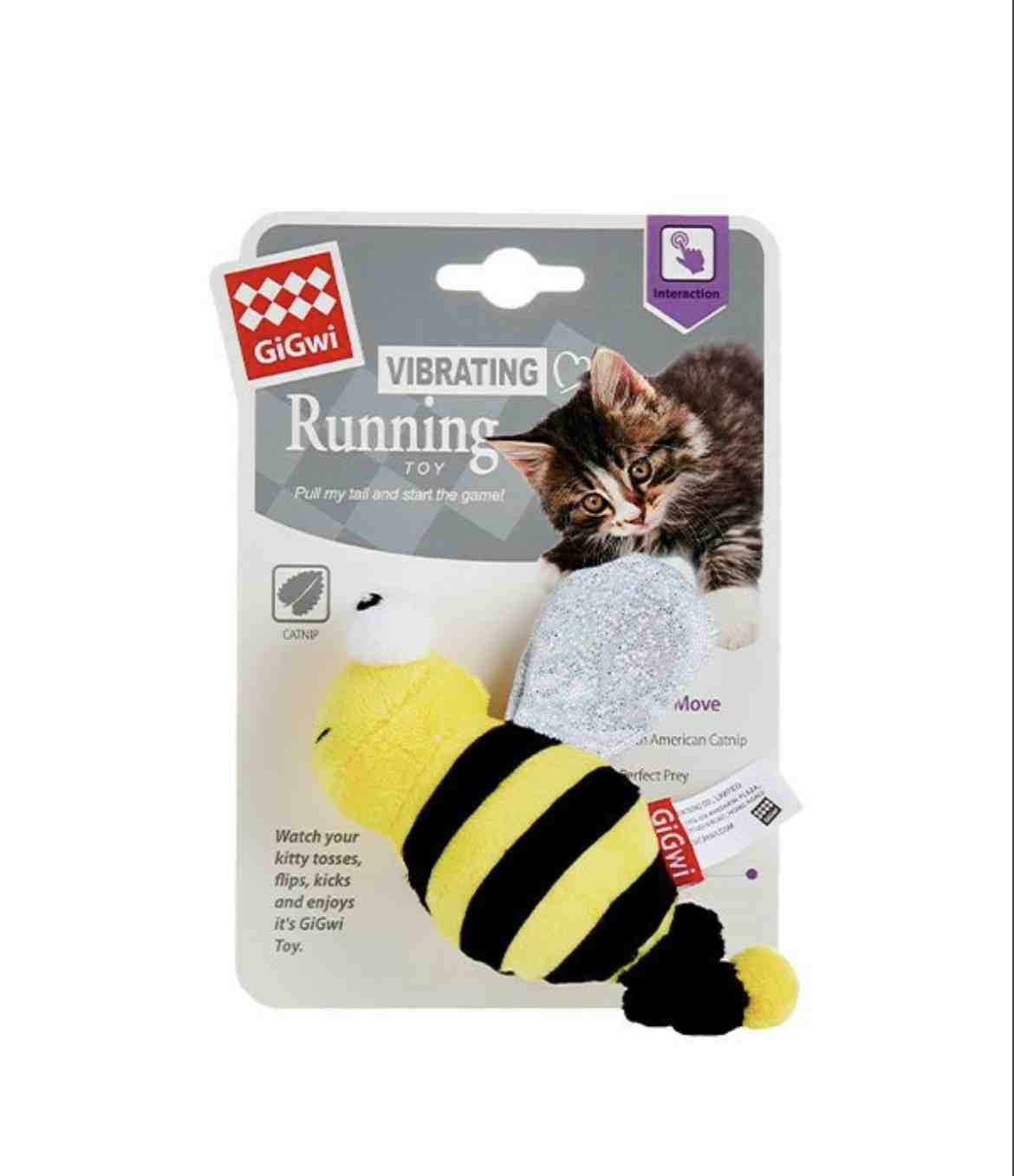 7470 GIGWI  VIBRATING  RUNNIN BEE CATNIP 