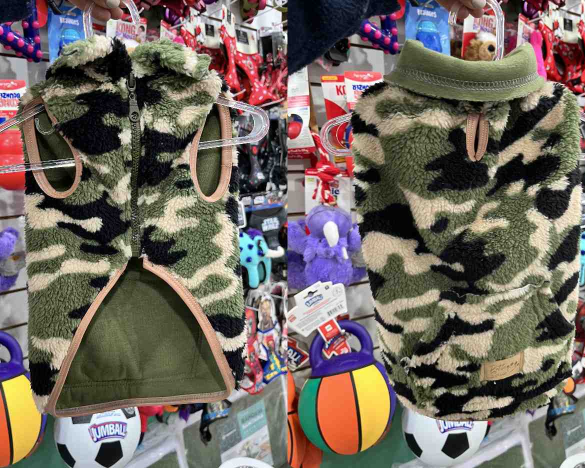 CHALECO CAMUFLADO CORDERITO TALLE 1 41cm contorno 31 cm largo 