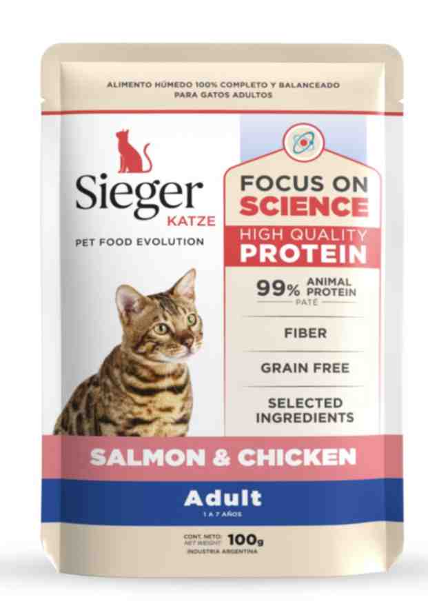 POUCH SIEGER GATO  SALMON Y CHICKEN