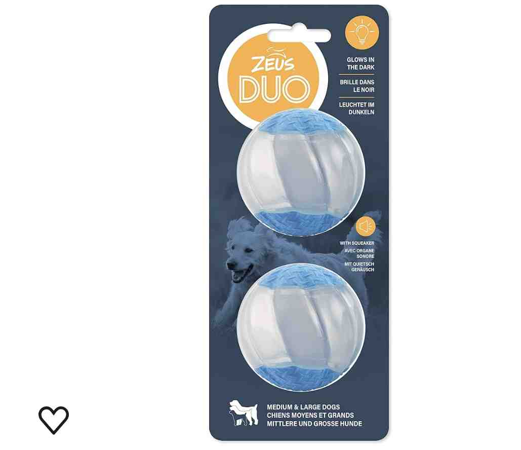 96290 PELOTA ZEUS X2  BRILLA EN LA OSCURIDAD 