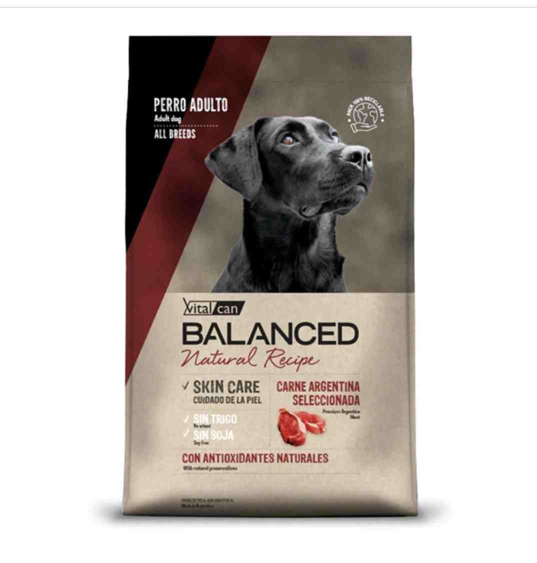 BALANCED PERRO NATURAL RECIPE CARNE X 3 KG 