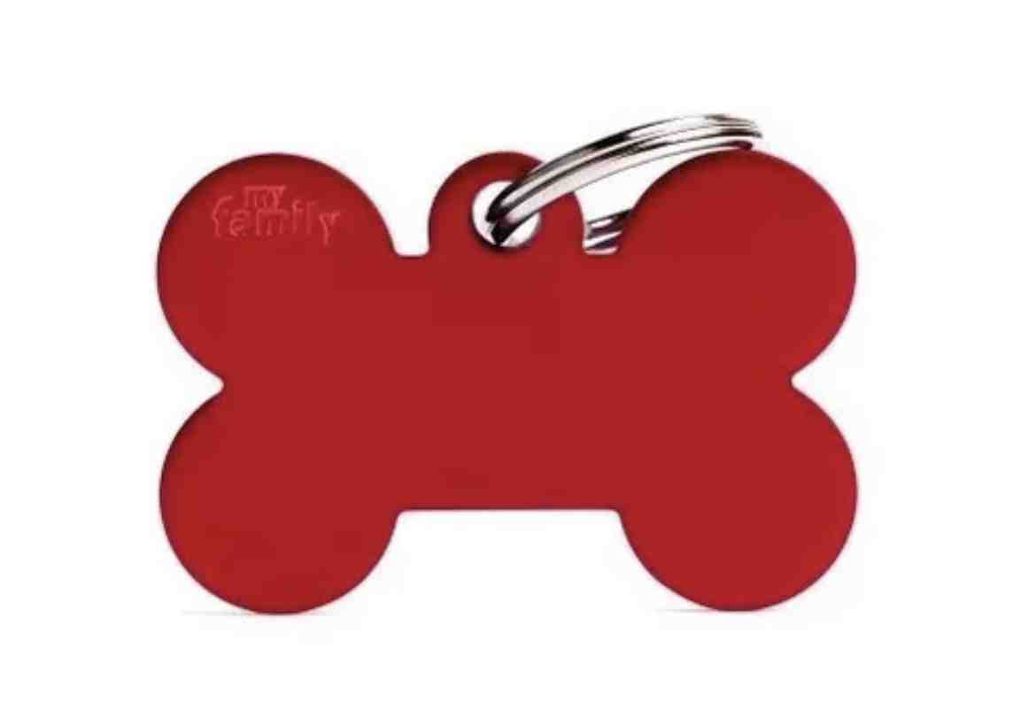 MEDALLA ALUMINIO ( HUESO MEDIUM ROJO)