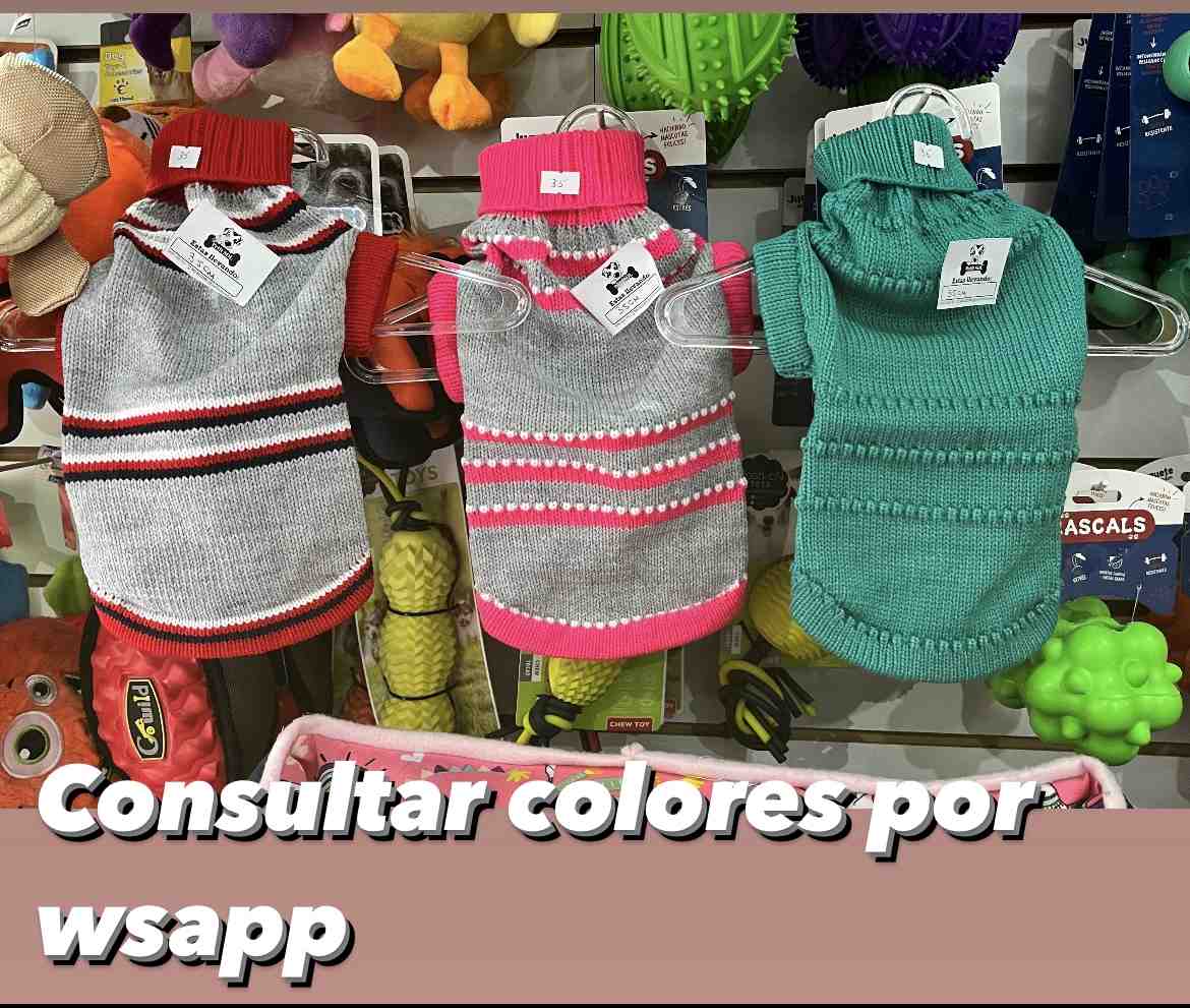 CHALECO TEJIDO 80 cm(consultar colores por wsapp)