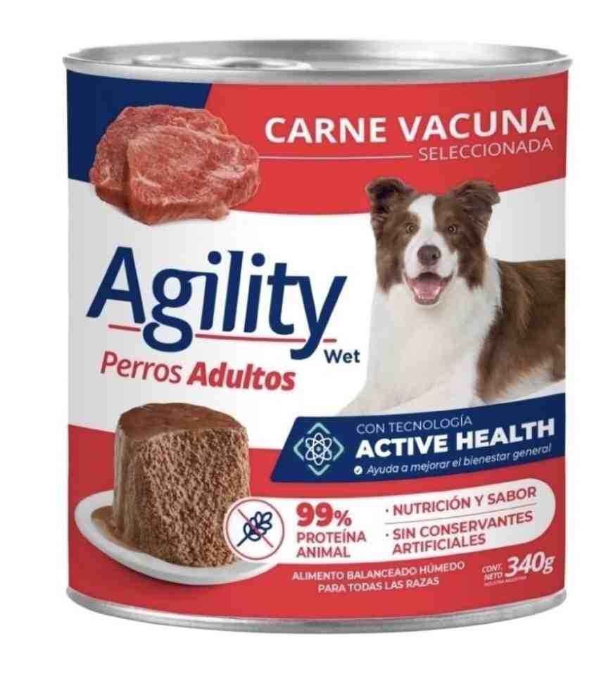 LATA AGILITY CARNE X 340 GR P/ PERROS ADULTOS