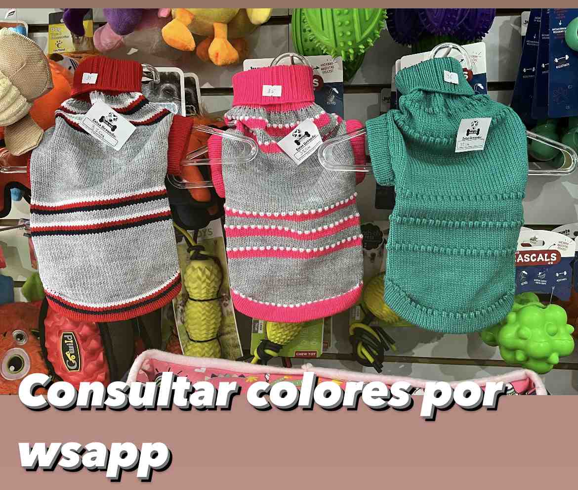 CHALECO TEJIDO 35 CM ( CONSULTAR COLORES POR WSAP)