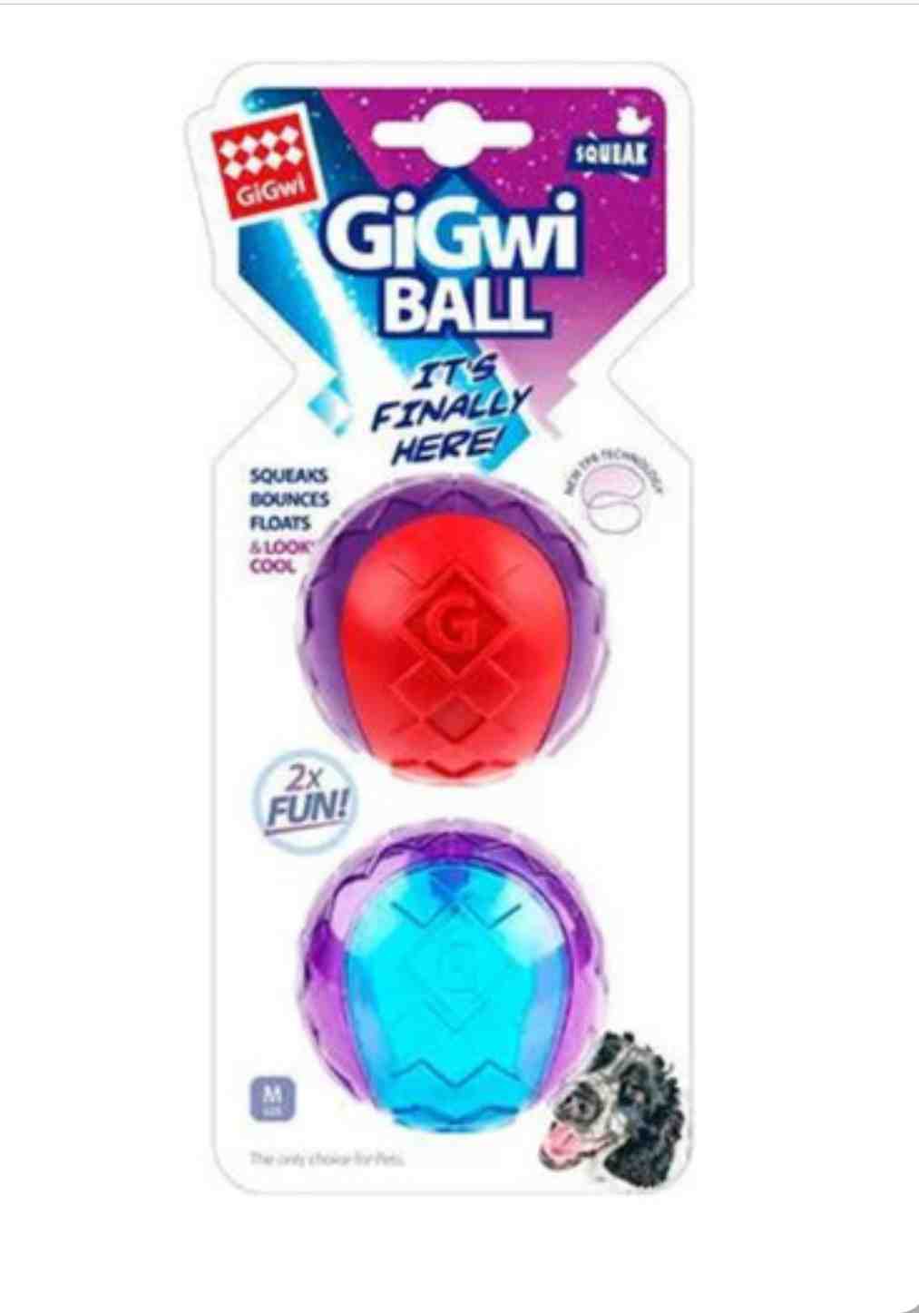 6410 GIGWI BALL MEDIUM X 2 