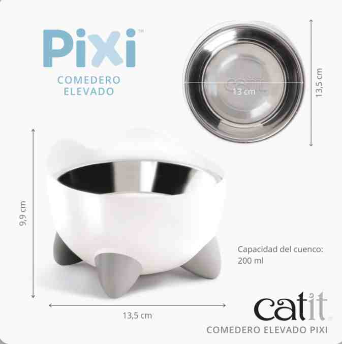 COMEDERO/BEBEDERO  ELEVADO CATIT PIXI
