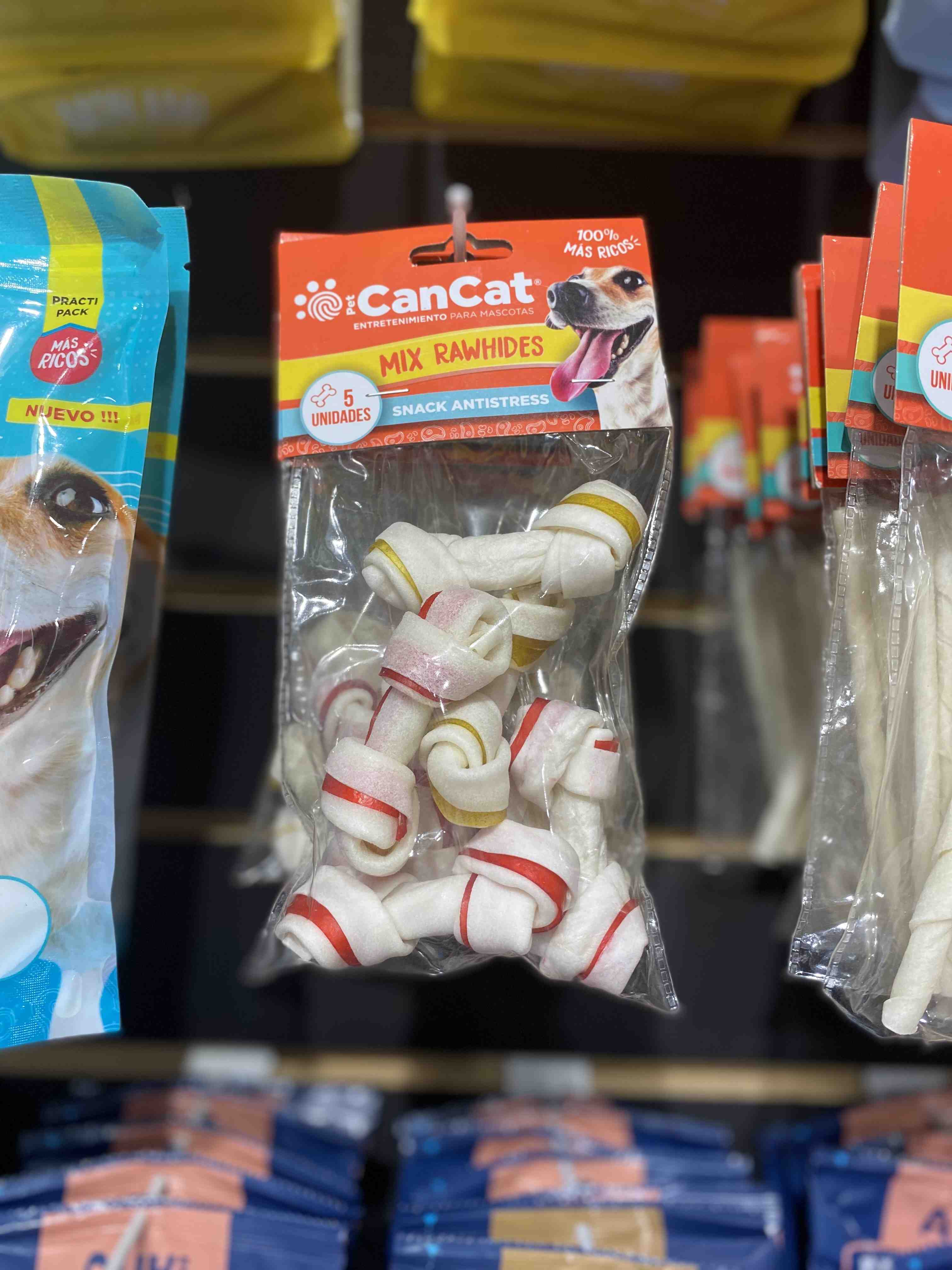 CAN CAT MIX RAWHIDES X 5 