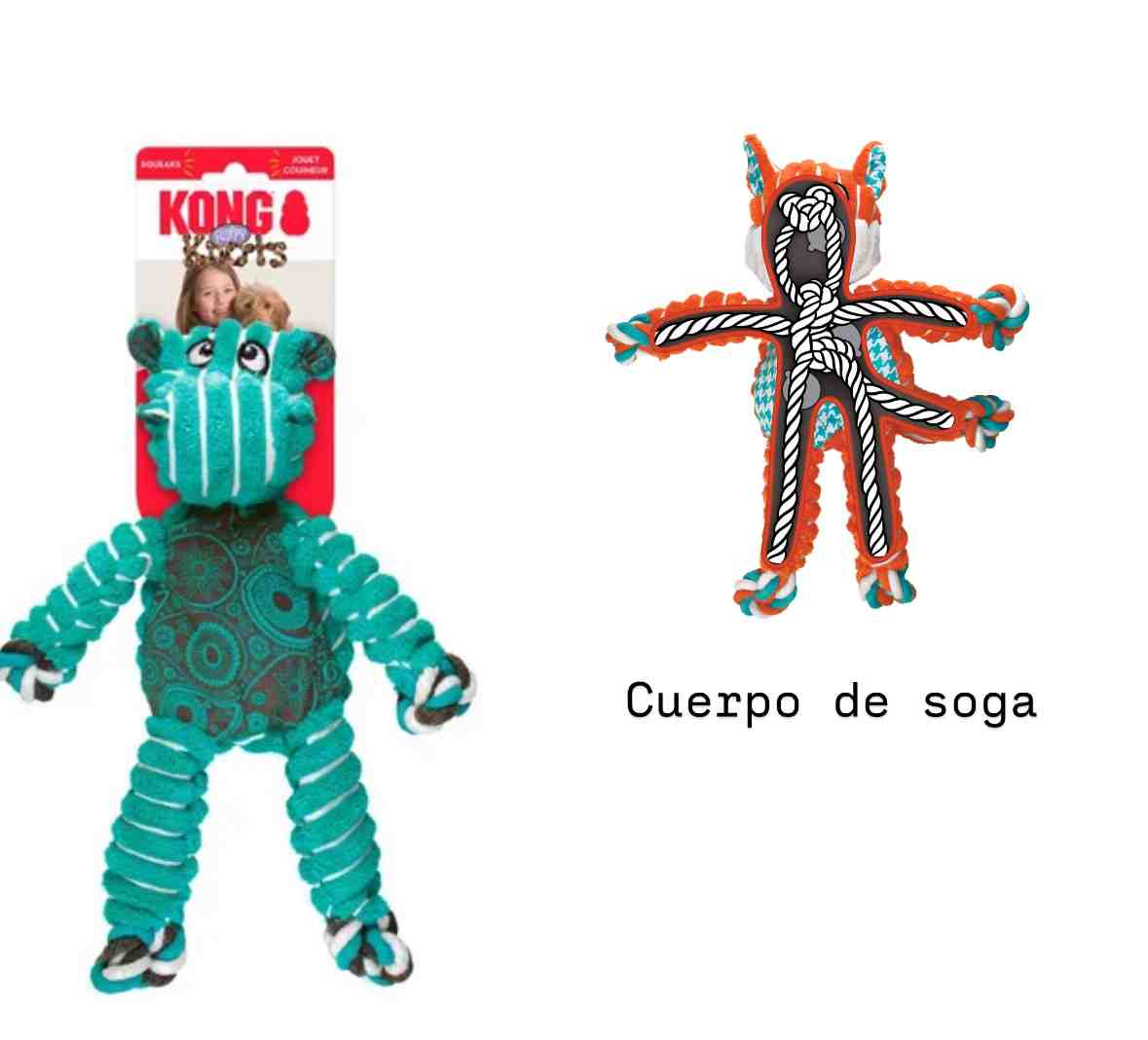 NKF14 KONG FLOPPY KNOTS HIPPO MEDIUM/LARGE