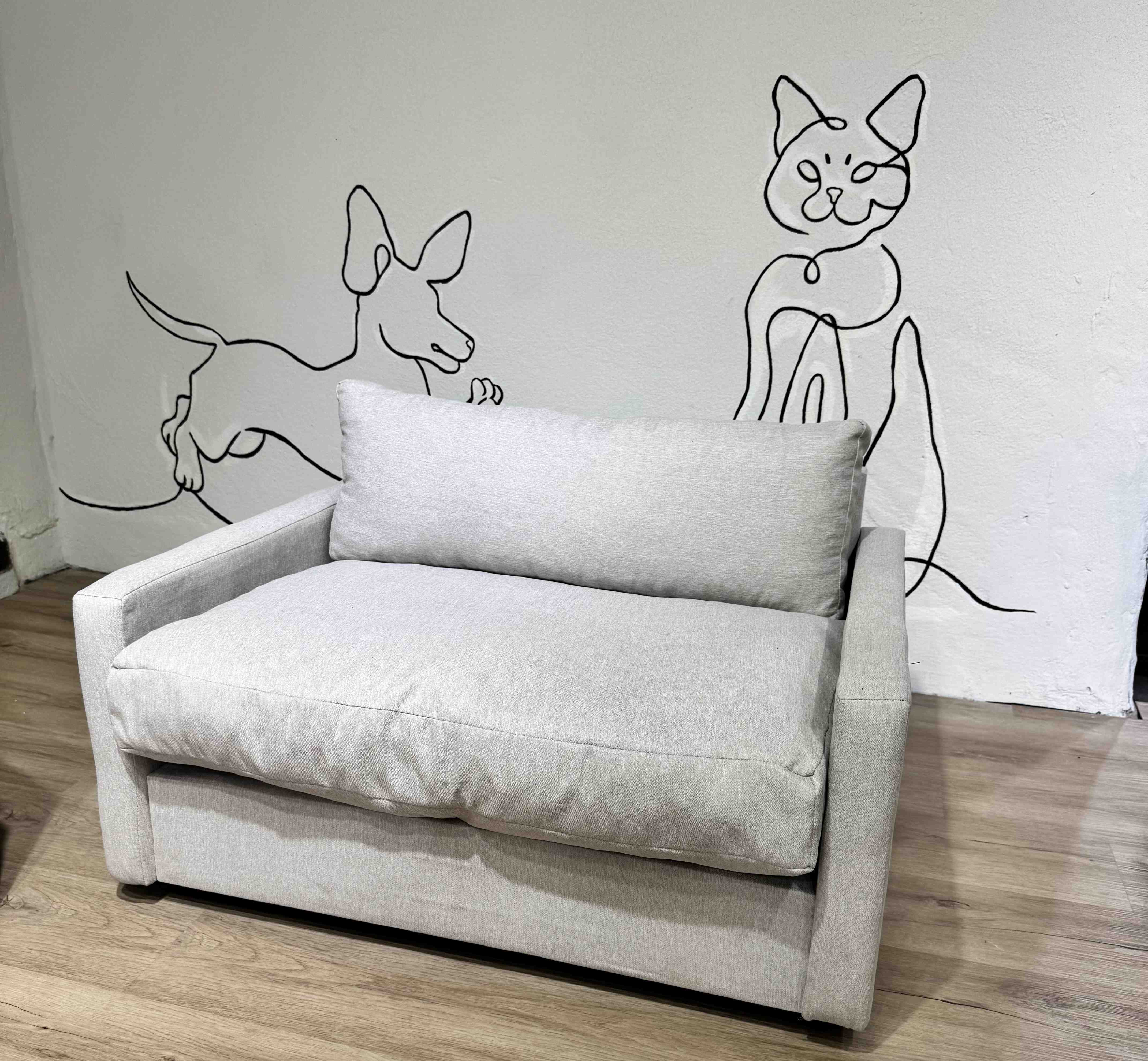 SILLON BEIGE GRANDE 97CM LARGO 71 PROF 41 CM ALTO