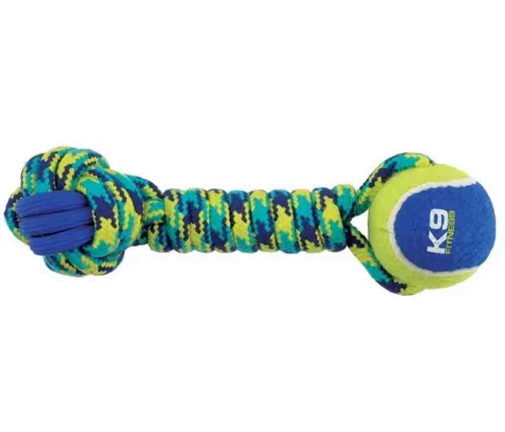 96367 K9 FITNESS SOGA TRENSADA CON 2 PELOTAS