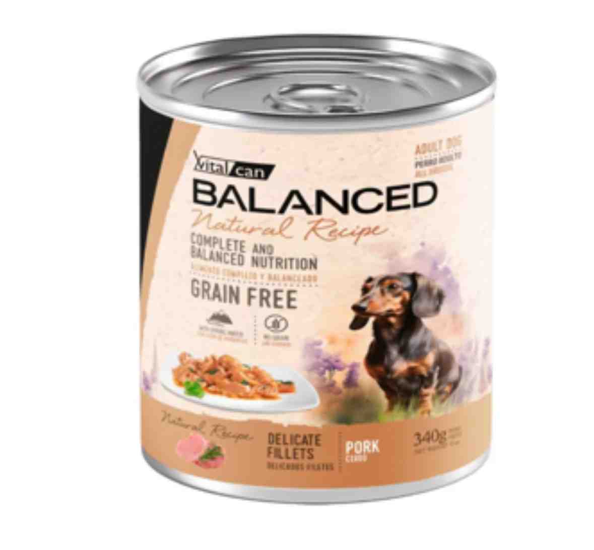 LATA BALANCED PERRO CERDO X 340 G