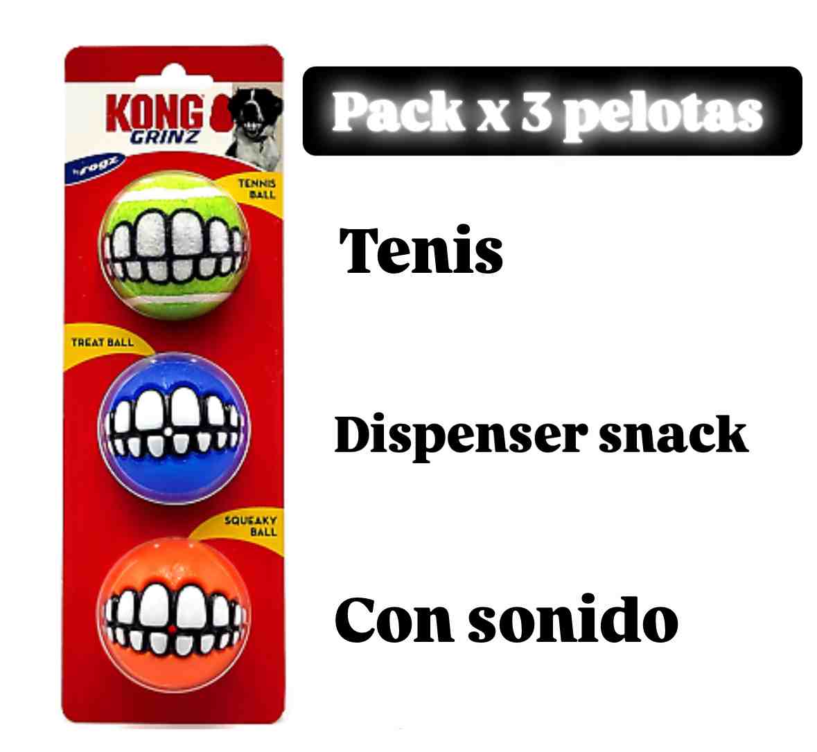 RZGV21 KONG GRINZ M  PACK X 3  PELOTAS
