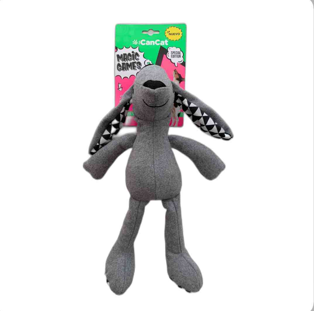 2758 CAN CAT CONEJO DE FELPA GRIS 39 CM 