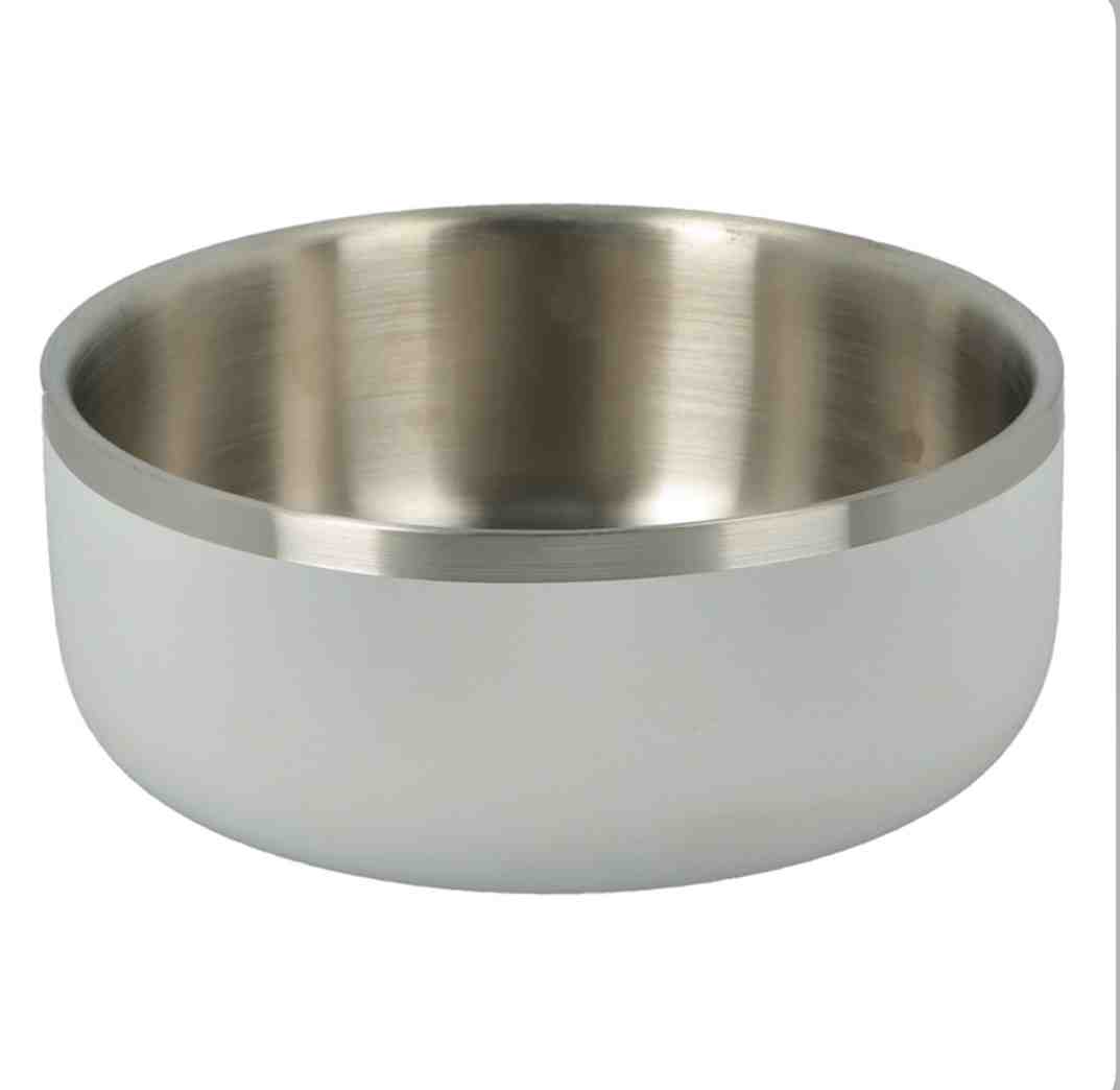 2180 CAN CAT COMEDERO/BEBEDERO ACERO BLANCO 18 CM 
