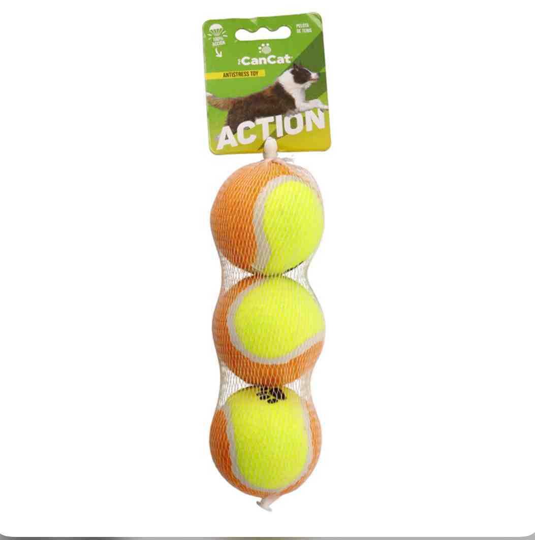 864 CAN CAT PELOTA TENIS X 3 UNIDADES