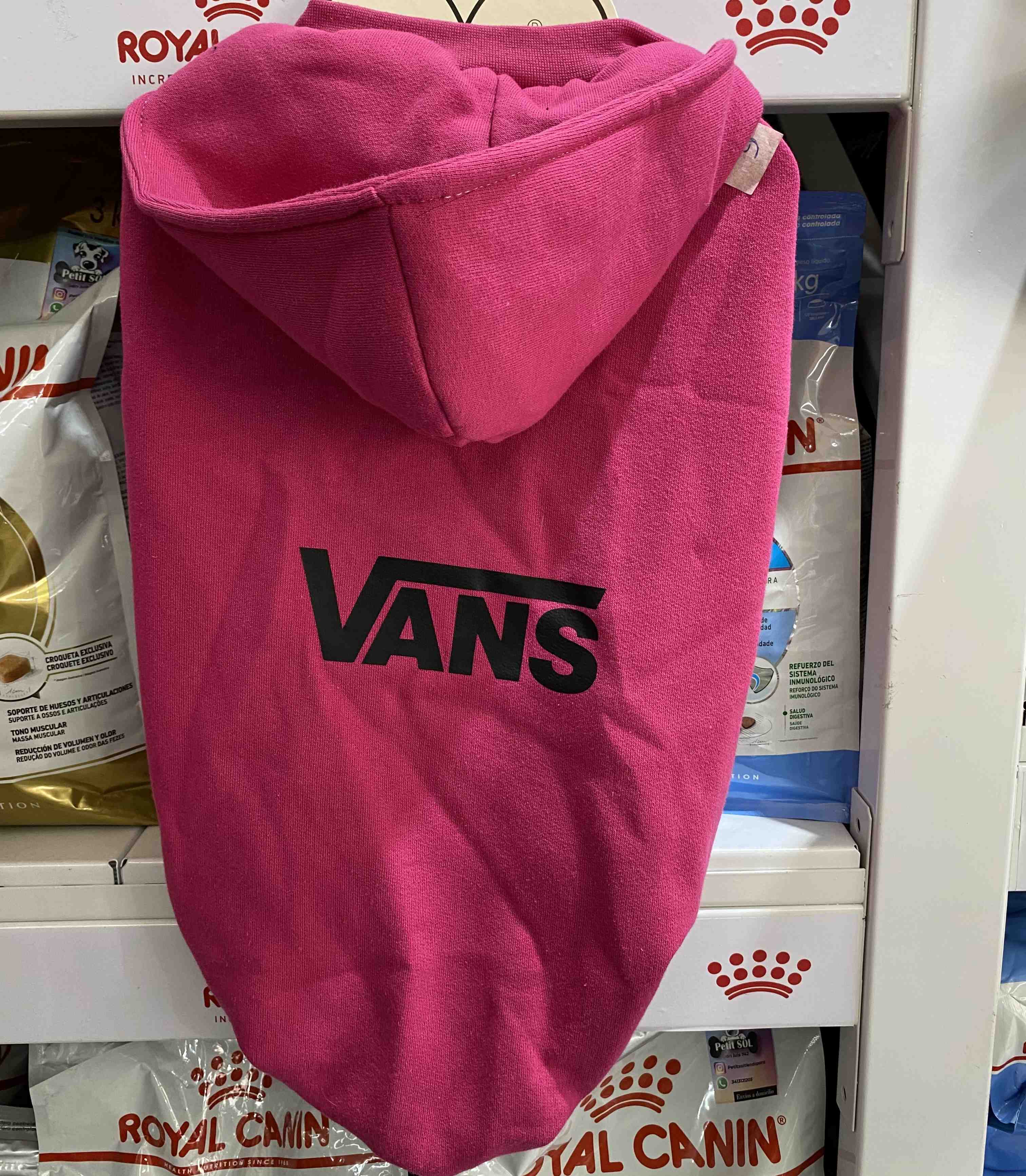 CHLECO VANS T4 FUXCIA Y NEGRO 